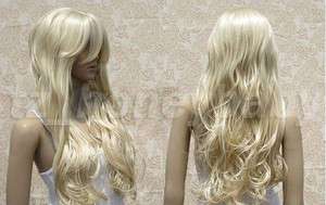   Blonde White Lady Fashion Loose Full Wig VOGUE Wigs+fre gift  