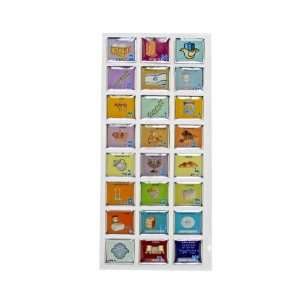  Rectangular Aleph Bet Stickers with Judaica Items 