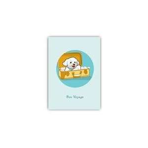  Paper Russells Greeting Card  5x7   Bichon in Luggage 