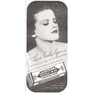  Wrigleys Double Mint Chewing Gum 1937 Ad and Lovely Lips 