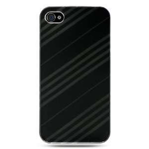 Iphone 4 Hd Crystal Case Black Gray Stripe Electronics