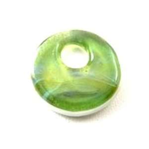   Green/White Boro Glass Disc Shaped Bead Arts, Crafts & Sewing