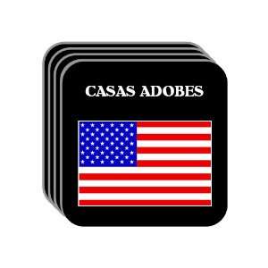 US Flag   Casas Adobes, Arizona (AZ) Set of 4 Mini Mousepad Coasters