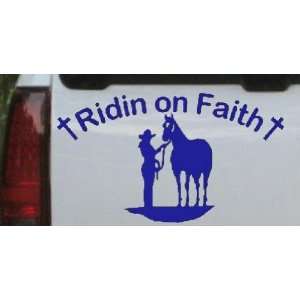  Ridin on Faith Cowgirl and Horse Christian Car Window Wall 