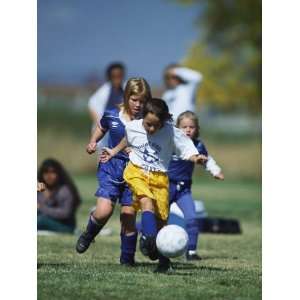  8 Year Old Girls in Action Durring Soccer Game, Lakewood 