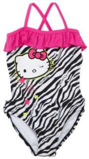  Hello Kitty Girls 4 6x 1 Piece Cross Back Swimsuit With 