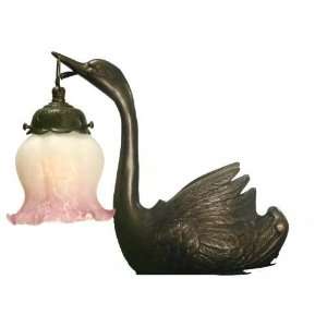 Meyda Tiffany Lamp 102410 9.5H Swan Table Lamp 