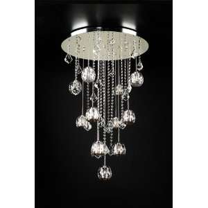   Polished Chrome Chandelier Asfour Handcut Crystal