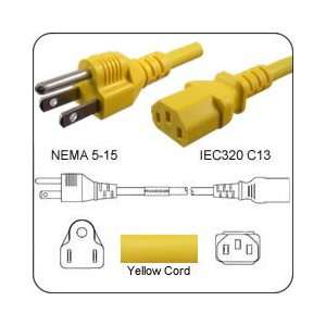   60320 C13 Connector 10 Feet 15a/125v 14/3 SJT Yellow