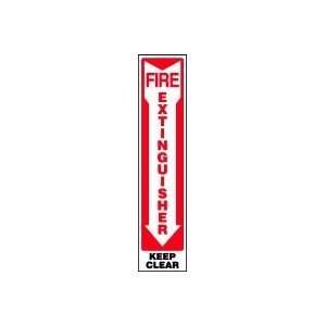  FIRE EXTINGUISHER KEEP CLEAR (ARROW) Sign   18 x 4 .040 