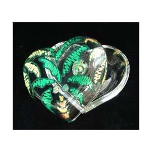   Party Palms Design   Hand Painted   Heart Shaped Box