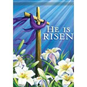  He Is Risen Easter Religious Cross Decorative House Flag 