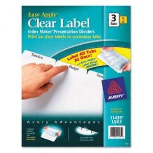  Avery 11435   Index Maker Clear Label Dividers, 3 Tab 