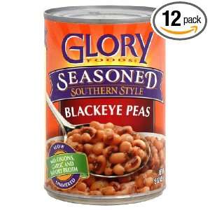 Glory Foods Seasoned Blackeye Peas, 15 Ounce (Pack of 12)  