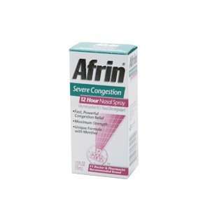 Afrin 12 Hour Nasal spray, Severe Congestion 0.5 fl oz (Quantity of 5)