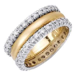 Elegant Diamond Wedding Bands With Comfort Fit 14K Two tone Gold Can 