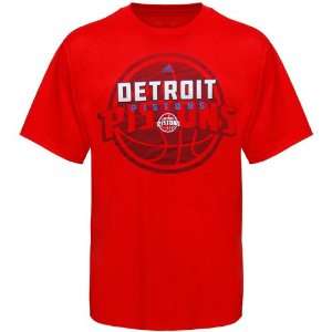  adidas Detroit Pistons Primetime T Shirt   Red Sports 