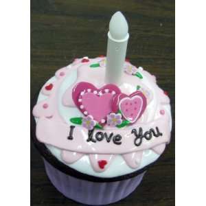Ganz Home Decor ER14240 I Love You Cupcake Trinket Box with Flickering 