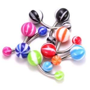   NEW WAVE BALL BELLY BUTTON RING 14g 5/8~16mm New Wave Black Jewelry