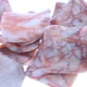 Pink Web Jasper  Square wave   35mm Diameter, Sold By 16 Inch Strand 