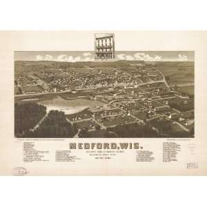 Historic Panoramic Map Medford, Wis., county seat of Taylor County 