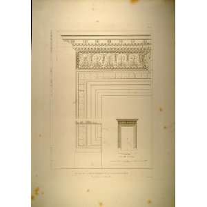  1860 Engraving Architecture Renaissance Portico Palace 