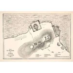  1895 Print Map Plan Ruins Utica Ampitheatre Port Island 