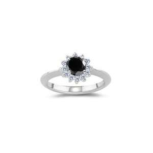   Cts Black & White Diamond Cluster Ring in 18K White Gold 8.0 Jewelry