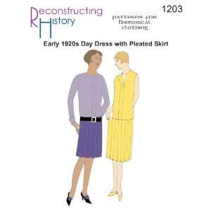  1920s Day Dress with Pleated Skirt Arts, Crafts & Sewing