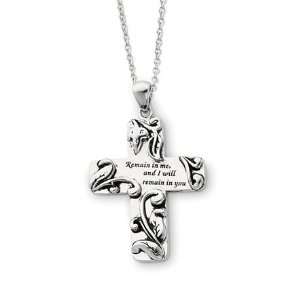  Remain in me Cross Necklace in Silver Jewelry