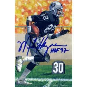   Mike Haynes Autographed Oakland Raiders Goal Line Art 