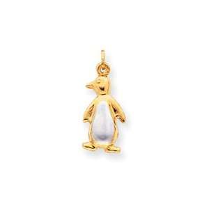   14k Rhodium Penguin Charm   Measures 26.1x11.2mm   JewelryWeb Jewelry