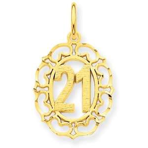  14k #21 in Oval Pendant West Coast Jewelry Jewelry