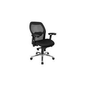   Super Mesh Office Chair with Black Fabric Seat and Knee Tilt Control