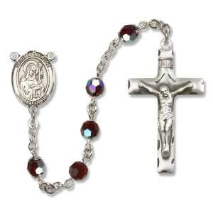  St. Gertrude of Nivelles Garnet Rosary Jewelry