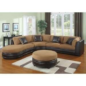  AC 3 Piece Vinyl and Microfiber Sectional