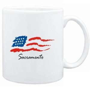  Mug White  Sacramento   US Flag  Usa Cities