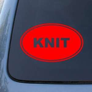  KNIT   Vinyl Car Decal Sticker #1532  Vinyl Color Red 
