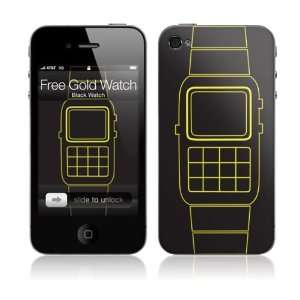  Music Skins MS FGW10133 iPhone 4  Free Gold Watch  Black 
