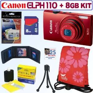   Angle Lens and 1080p Full HD Video Recording (Red) + 8GB Accessory Kit
