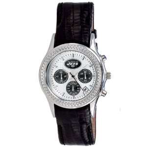   Jets NFL Chronograph Dynasty Series Leather Band Watch Sports