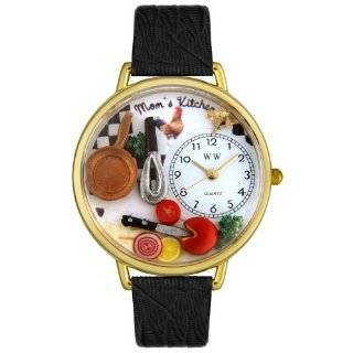 Whimsical Watches Womens G1010004 Moms Kitchen Black Leather Watch
