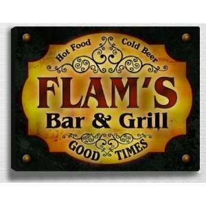  Flams Bar & Grill 14 x 11 Collectible Stretched 