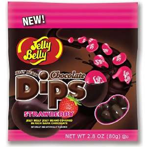 Jelly Belly Chocolate Dips, Strawberry 2.8 Oz   Pack of 12  