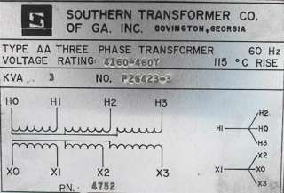 3KVA 4160 460 volt 3 phase Y transformer High Voltage  