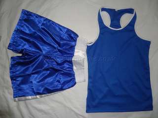 SKT Blue BOXING VEST AND SHORTS PAIR  Small, NEW  
