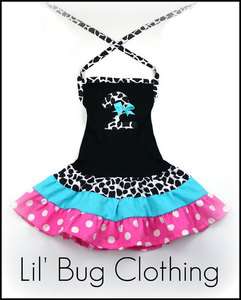 Custom Boutique Cocoa Teal & Pink Personalized Giraffe Zoo Tiered 