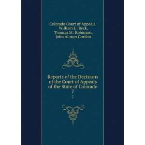   Robinson, John Alonzo Gordon Colorado Court of Appeals Books