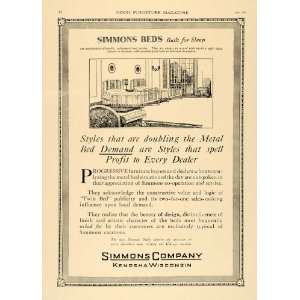  1919 Ad Simmons Twin Style Beds Bedroom Furnishings 