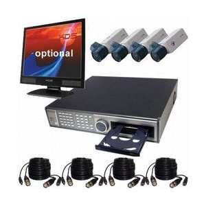   System w/ 4 Professional Color Cameras, DVR, CD RW